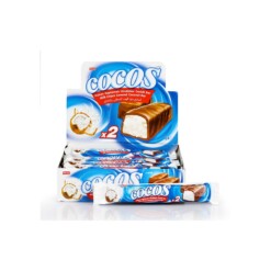 Elvan Cocos Milk Chocolate Covered Double Coconut Bar in Box - 24 Pieces