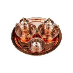 Handcrafted Copper Coffee Cup Set for Two